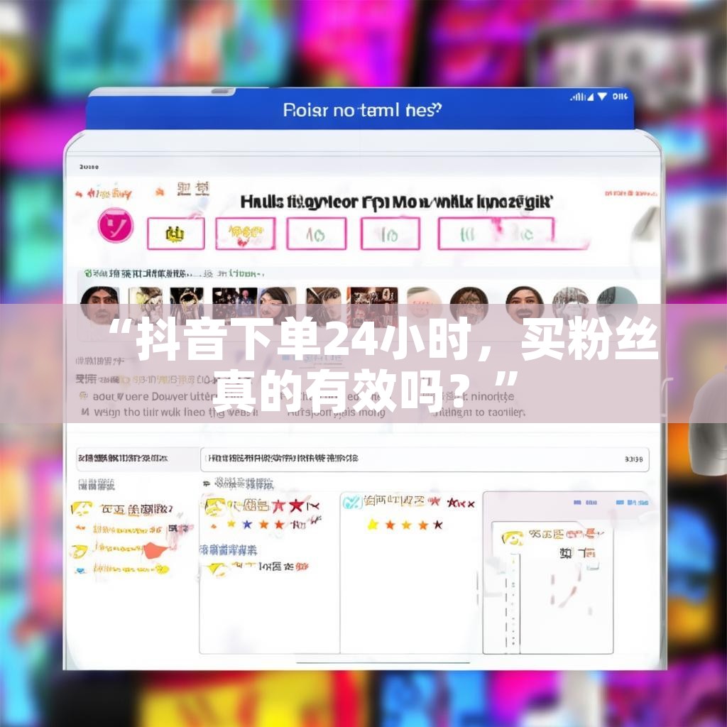“抖音下单24小时，买粉丝真的有效吗？”