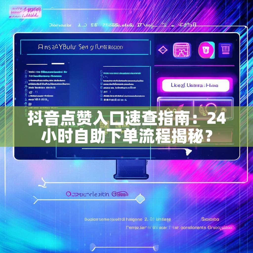 抖音点赞入口速查指南:24小时自助下单流程揭秘? 抖音点赞入口速查指南:24小时自助下单流程揭秘?