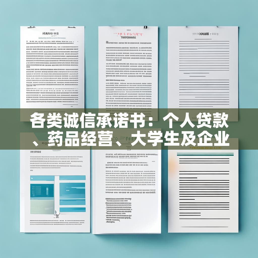 各类诚信承诺书:个人贷款、药品经营、大学生及企业诚信承诺 各类诚信承诺书:个人贷款、药品经营、大学生及企业诚信承诺