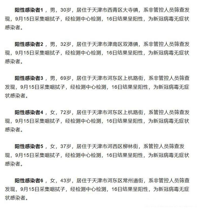 9月16日天津新增45例本土阳性感染者，疫情情况及轨迹详情